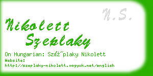 nikolett szeplaky business card